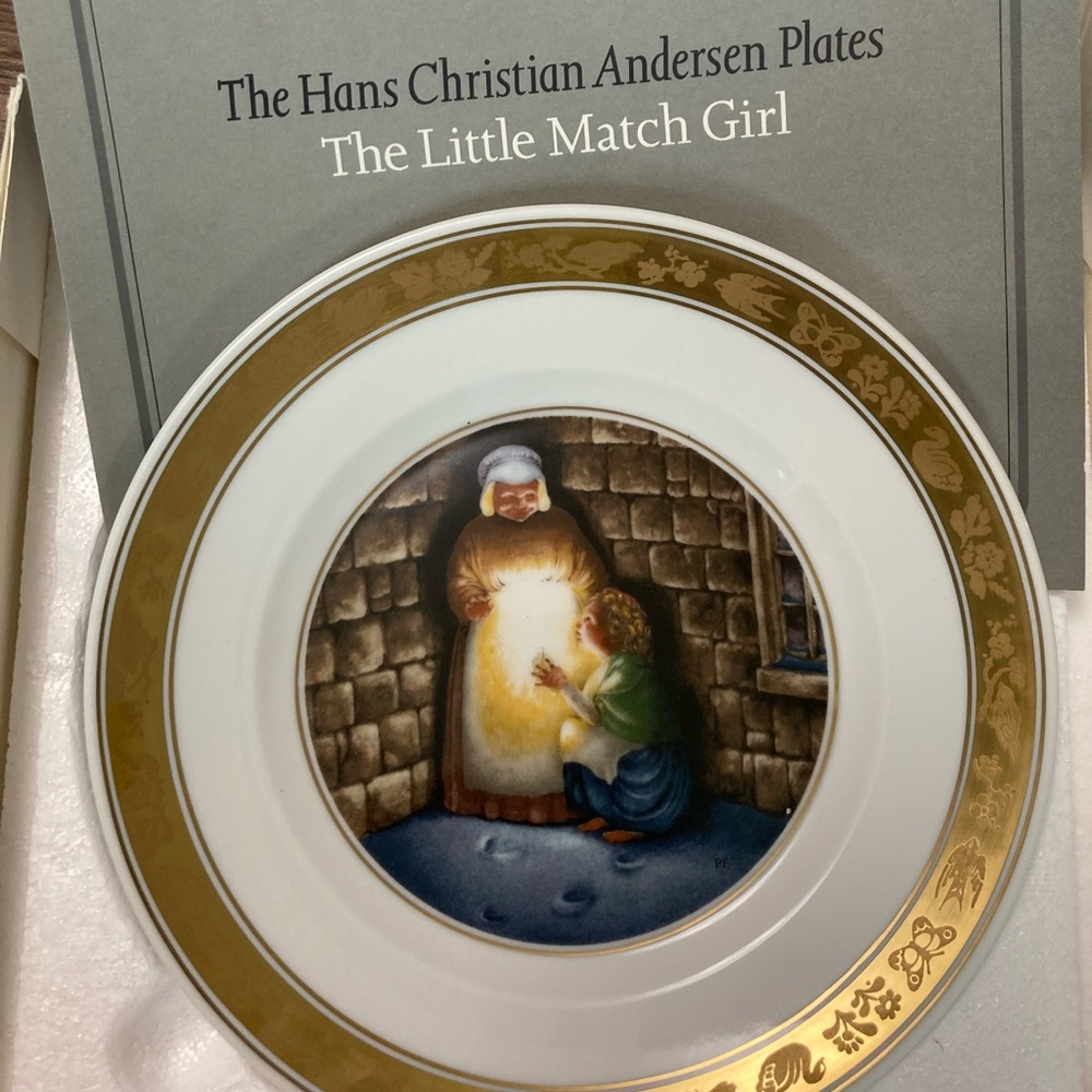 Vintage The Little Match Girl Decorative Plate